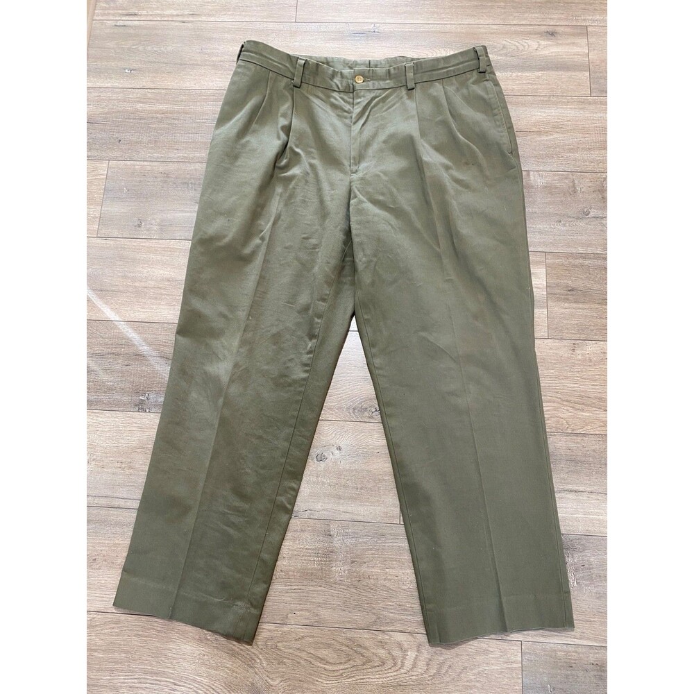 Bills Khakis M2P Mens 40X30 REG Fit Olive Flat Pleated Pants USA Made